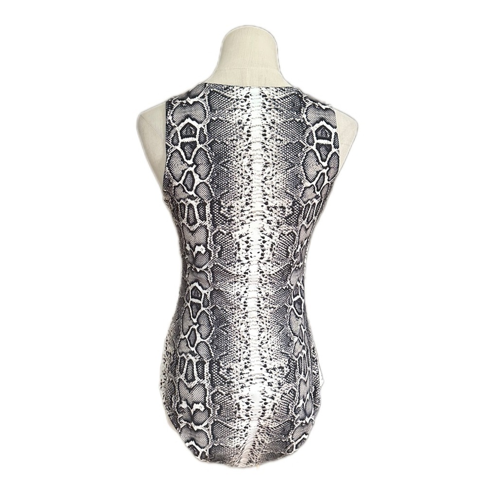 Boston Proper Snakeskin Print Bodysuit Oversized XS - Picture 5 of 16